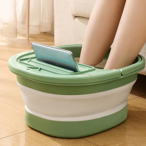 SIXRUN Innovativa Vasca da Bagno Pieghevole per Piedi con Punto di Massaggio per la Pianta del Piede per Appartamento di Casa, Vasca per Immersione in Plastica per Piedi 15,55x13,39x7,48 Pollici