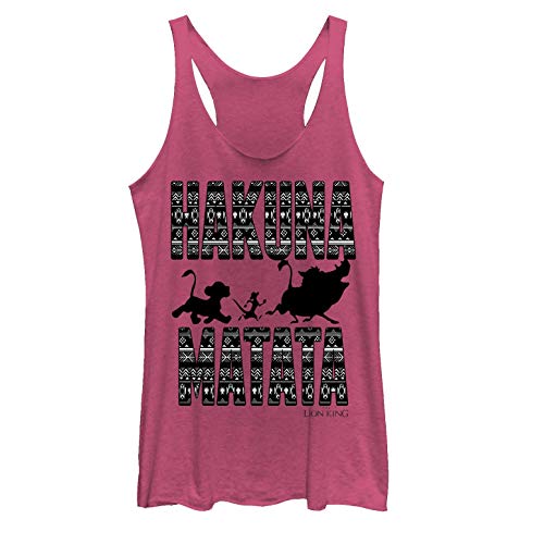 Women's Lion King Hakuna Matata Racerback Tank Top - Pink Heather - X Larg