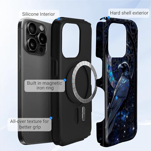 Coque antichoc iPhone 15 Pro silicone rigide vitrail corbeau - 2