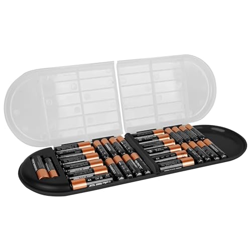 LUEXBOX �o�b�e���[�I�[�K�i�C�U�[ ���[�P�[�X �z���_�[ �e�X�^�[�t�� �|�[�^�u���o�b�e���[���[�{�b�N�X �P3�`12 AA�A16 AAA�A�t���b�g�o�b�e���[(�u���b�N)