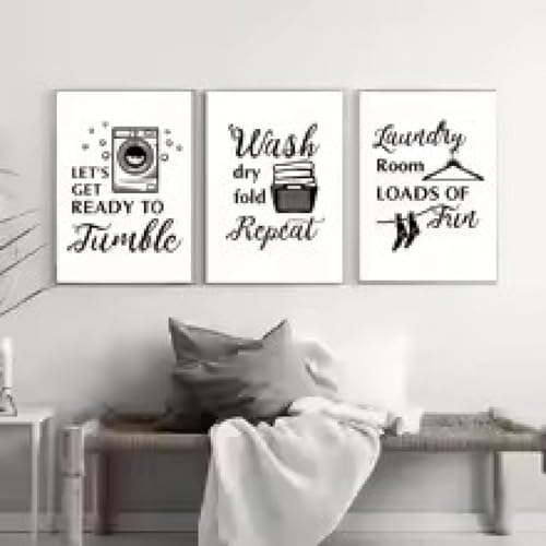 Peinture décorative murale salle de bain triptyque noir et blanc XBTYKPB