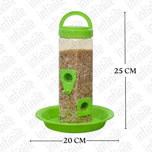 Image of Bird Feeder Water & Food Tray with Nest | Hanging Balcony Bird Feeder for Home Garden | Attracts Sparrows, Parrots, and More - Ideal for Outdoor Use (Nest + Trey + Food Feeder)