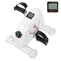 Panana Mini Exercise Bike, Portable Foot Cycle Arm & Leg Machine, Quiet Desk Pedal Exerciser with Smart LCD Monitor & Resistance Control for Home/Office Fitness