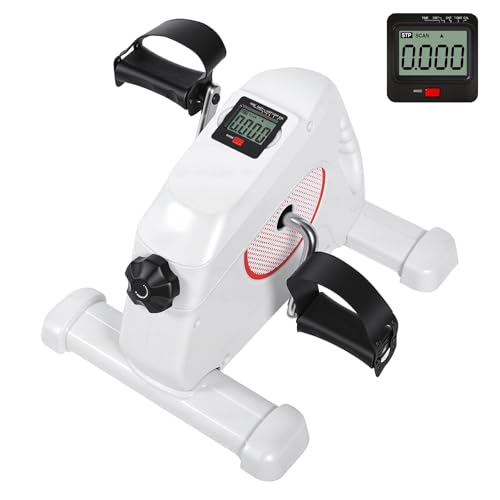 Panana Mini Exercise Bike Portable Foot Cycle Arm & Leg Machine Quiet Desk Pedal Exerciser with Smart LCD Monitor & Resistance Control for Home/Office Fitness