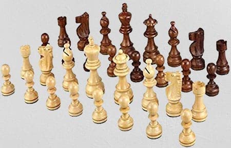 Hyper Sports Goods Wooden Complete Set of 32 Chess Pieces, Chess Coins, Light Weight