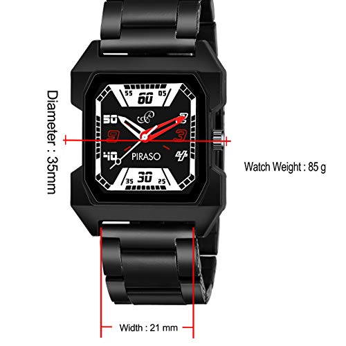 Image of PIRASO Fast Trend Rectangular CASE with Designer Display Analogue Watch for Men and Boys