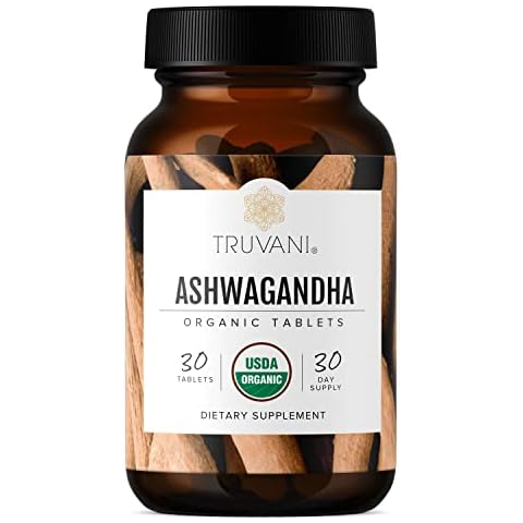 Truvani Organic Ashwagandha | Daily Energy, Positive Mood Support, Supports Brain Health | Supports Muscle Growth and Endurance | Healthy Sleep Support | Non-GMO | 30 Day Supply Cover