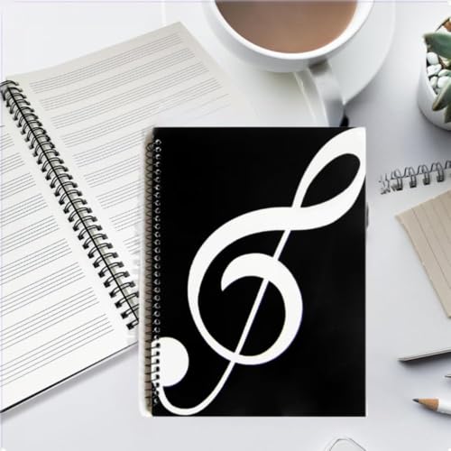 XinYangMao Leeres Musik Notizbuch A5, 50 Seiten Notenpapier - Spiralbindung Notenbuch für Komponieren, Klavier, Geige & Musikunterricht - Notenblatt Zubehör für Musiker & Studenten