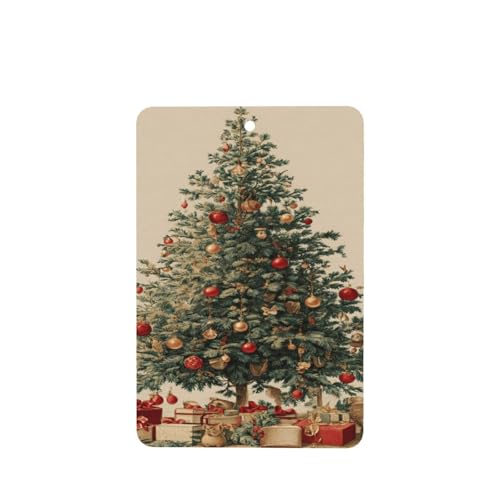Lot de 4 désodorisants vintage à suspendre pour voiture Motif sapin de Noël