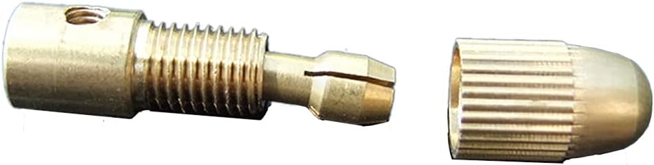 A Set of Cylindrical 2.3mm Drill Clamp + Clamp Cap + Wrench Screw, Pure Brass Drill Chuck, Suitable for Drilling ABS Board, Light Wood, Cardboard, Small Electric Drill