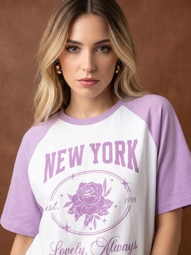 Image of JUNEBERRY Round Neck Drop Shoulder Round Neck Black & White Graphic Printed Pure Cotton Oversized Baggy Fit Half Sleeve T-Shirt for Women & Girls (Sizes: S to 2XL)