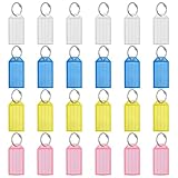 Lot de porte-clés de 24 pièces : Le pack contient 24 étiquettes dans 4 couleurs différentes. Ce système de codage est idéal pour étiqueter divers objets tels que des porte-clés, des valises et des clés USB.