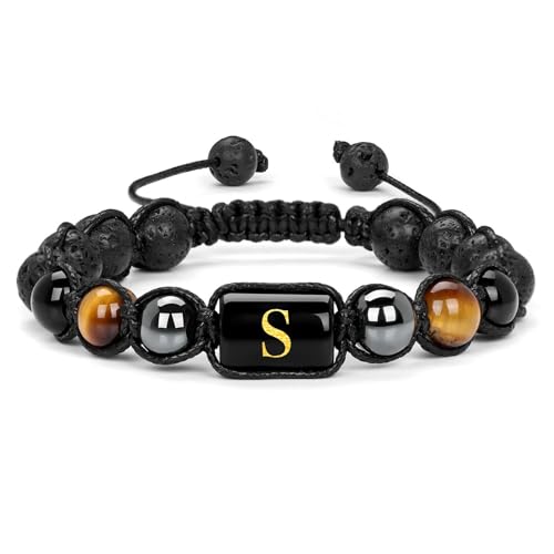 Bracelets lave-rock 8 mm pour un style casual quotidien homme femme