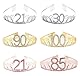 CHUYIX Geburtstag Krone Gold-100 Zahlen Happy Birthday Krone mit Kamm Strass Kristall Krone Haarreif mit Zahl Geburtstag Tiara Geburtstag Crown für Geburtstag Party Favor Supplies Tortenkrone(40#)