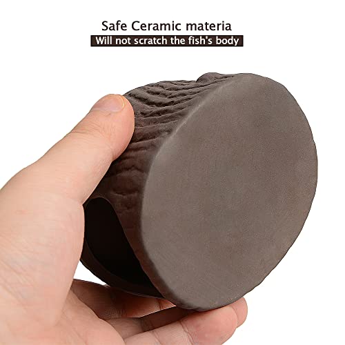 Image of AnRui Betta Fish Tank Accessories Decoration Ceramic Small Aquarium Rock Hideway Decor Ornaments Hideout Cave for Fish, Shrimp, Cichlids
