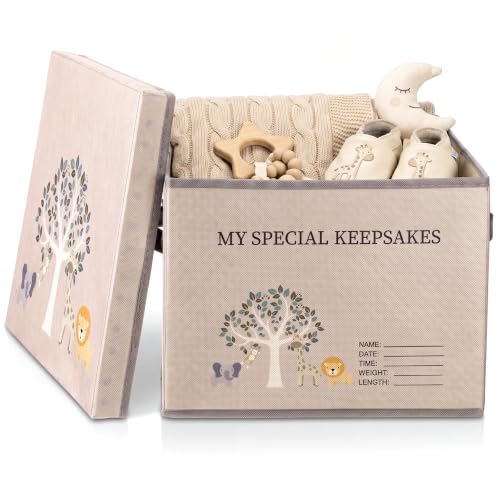 LemonRoad Baby Boy Brown Animal Keepsake Box