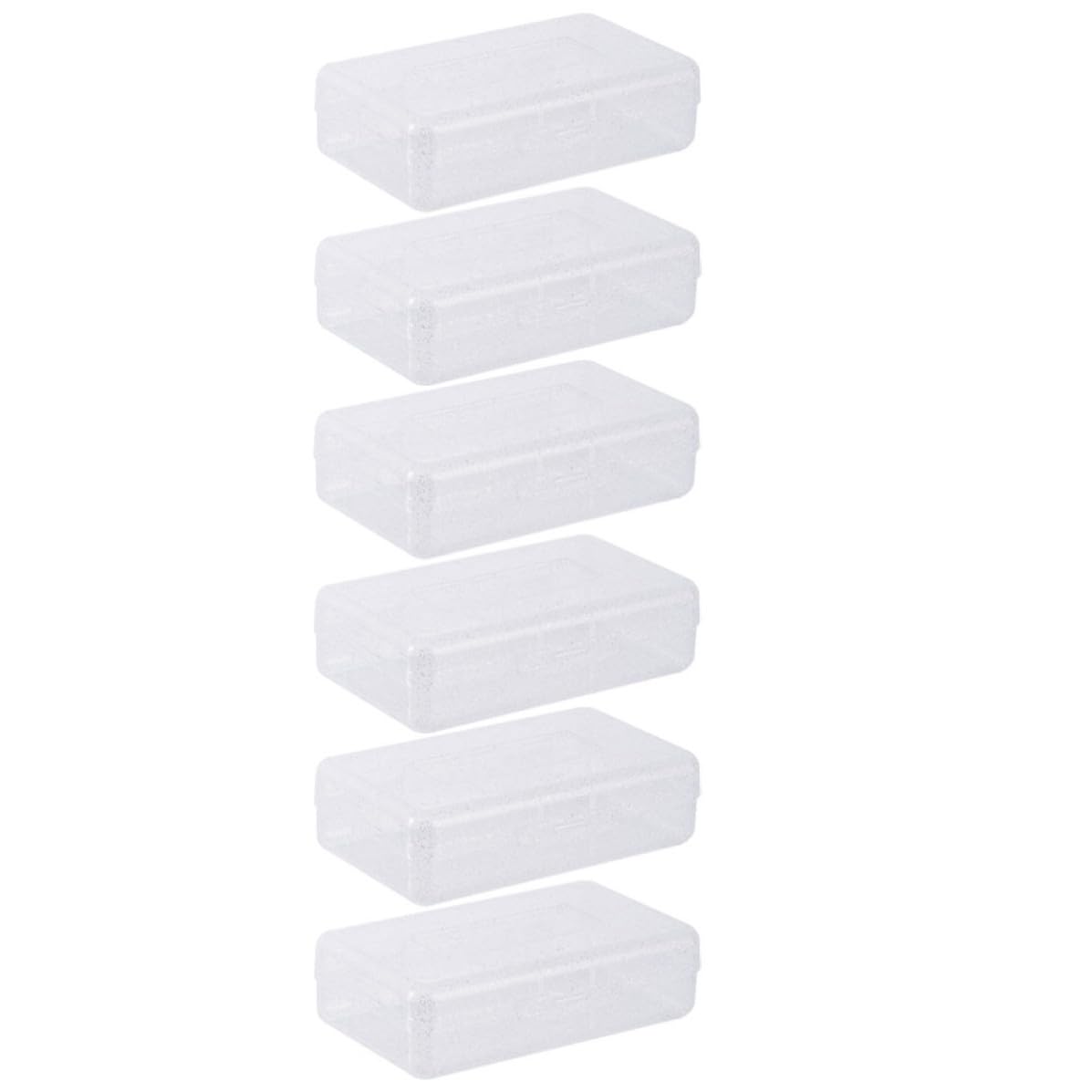 INOOMP Pencil Case Trasparente in Plastica Pp 6 Pezzi per Matite | Organizer per Studenti, Scatola Impilabile Coperchio, Astuccio Portapenne Scomparti