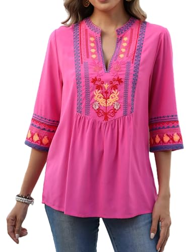 LauraKlein Mexican Embroidered Tops for Women Summer Boho Chic Tops