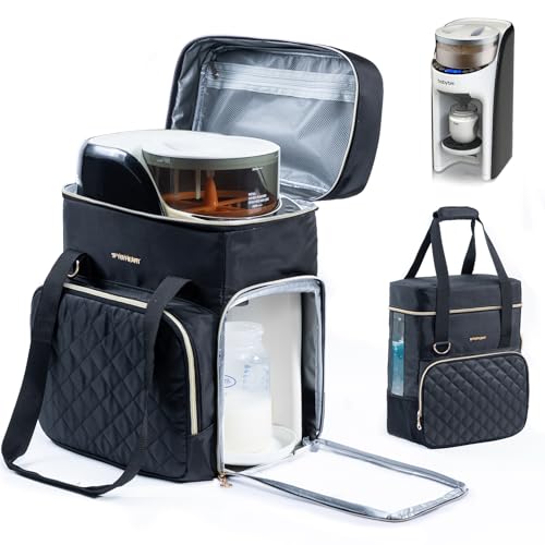 Image of SFYBYHEART Carrying Case Compatible with Baby Brezza Formula Pro Advanced Formula Dispenser Machine Carrying Bag - Baby Formula Mixer Travel Bag with Pockets for Baby Essential, Pumps, Baby Bottles