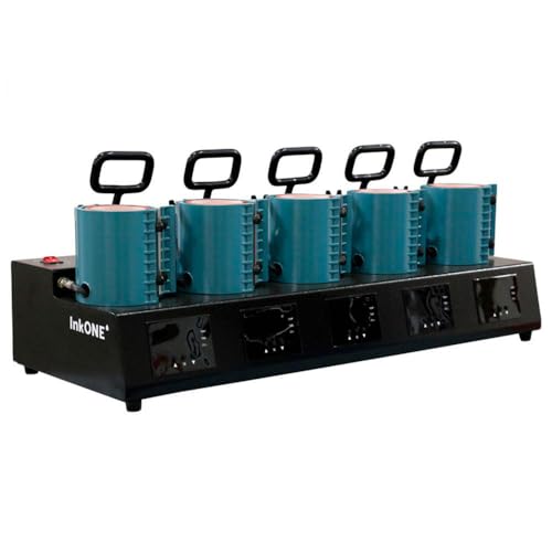 Máquina Impresora de Tazas 5 En 1 InkOne M5 | Prensa Térmica Profesional Para Tazas De 11 Onzas | Máquina De Planchado De Tazas | 5 Prensas Independientes y Controles Digitales de Temperatura y Tiempo
