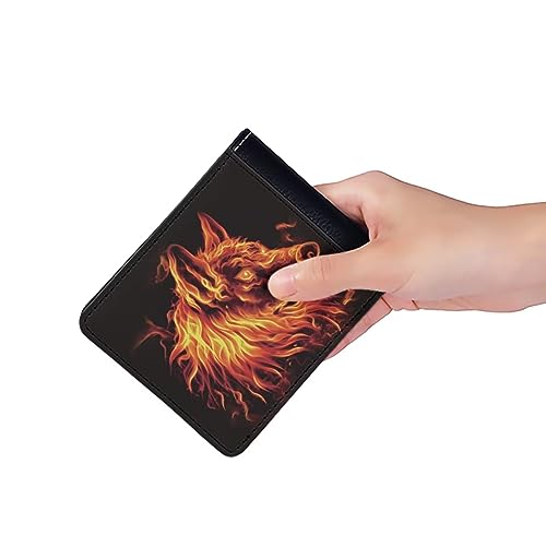 Ice Wolf Fire Wolf Bifold Wallet Gifts Purse for Boys Kids Gifts Wallet Card Holder Clutch Credit Card Case Money Clips Gifts Cool Wolf4