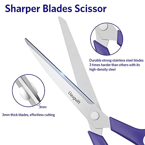 Uaugulft Schere, Multifunktionale Haushaltsschere aus Edelstahlklingen, Multifunktionale Schere mit weichem Griff, Mehrzweckschere, Lila & Weiß (5er Pack) - Image 4