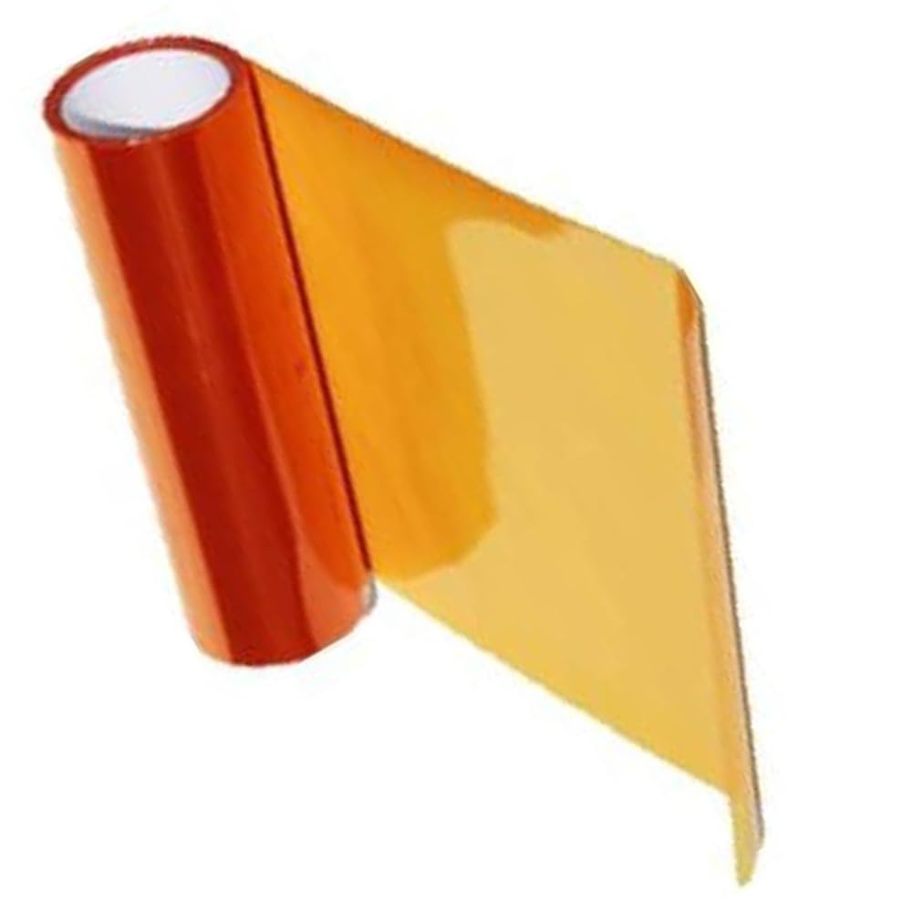 Vinilo para Faros Naranja 30 x 100 cm, Lámina de Colores para Faros, Película Protectora Adhesiva para Faros Delanteros, Pilotos Traseros y Luz Antiniebla, Compatible con Coche, Moto, Camión