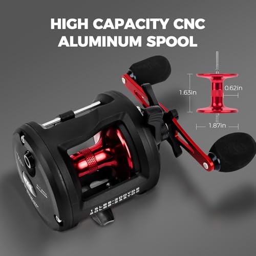 KastKing Carretilha de pesca ReKon Level Wind Trolling, molinete redondo convencional de arremesso,