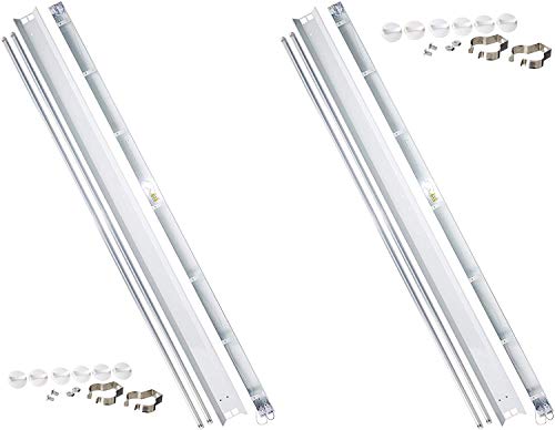 Brillihood 2-Pack 8Ft Led Shop Light, 80W (190W Equiv.), 8000Lm Led Garage Light, 6000K (Cool White), T8/T12 Fluorescent Light Fixture For Warehouse, Supermarket, Workshop Office #TOP4