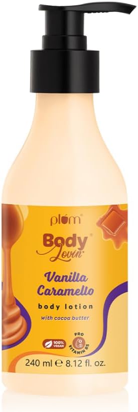 Bodylovin' Vanilla Caramello Body Lotion | Cocoa Butter & Vitamin B5 for Deep Moisturization | Non-Greasy | Soft & Glowing Skin | for Dry to Very Dry Skin | Warm & Cozy Vanilla Fragrance - 240ml