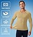 SPVISE Beige Mens Compression Shirt Dry Fit Long Sleeve Workout Shirts UPF 50+ Running Basketball Football Gym Base Layer Top