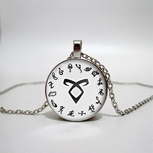 Mortal Musical Instrument City Bone Necklace Retro Angel Power Rune Shadowhunters Pendant Necklace Men and Women Glass Necklace