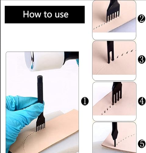 Image of Generic Steel Leather Craft Diamond Chisel Stitching Hole Stitching Punch Tool 4mm 1 2 4 6 Prong