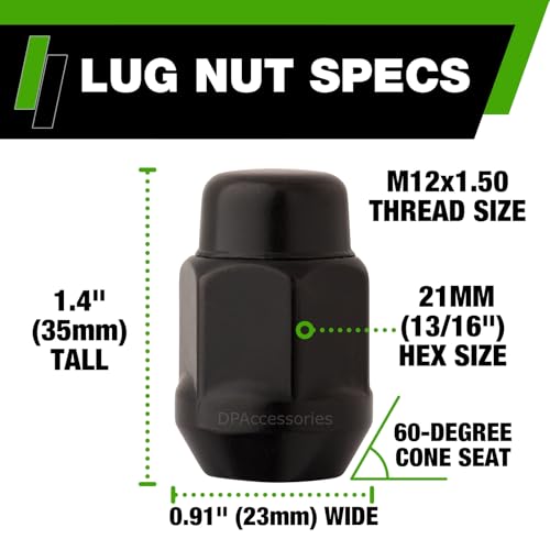 Tuercas de llanta dpaccessories lcb3 C6h-2 para la rueda de coches y turismos 2