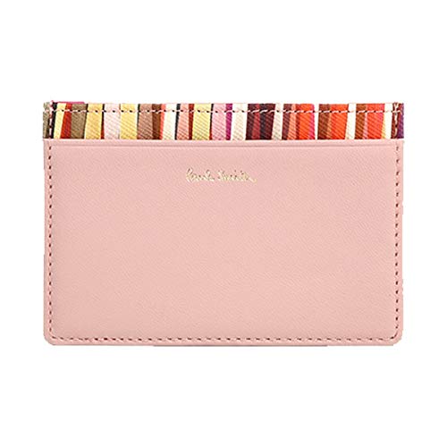 [ポール・スミス] 財布 レディース パスケース 定期入れ 牛革 羊革 クロスオーバーストライプトリム W540 ピンク