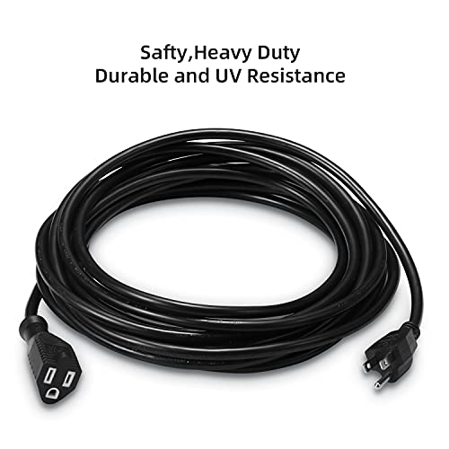Ul Listed Waterproof Power Extension Cord ,Danyee Indoor/Outdoor(Marked General Use On The Tag) 16 Awg Heavy Duty Ac Sjtw Electrical Extension Cable (Nema 5-15P To Nema 5-15R)(3Ft 2Pack,Black) #TOP7