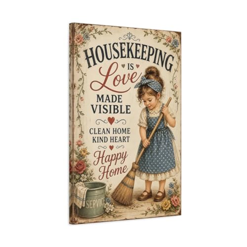 Tableau vintage petite fille pour habiller un mur vide de cuisine au-dessus du comptoir