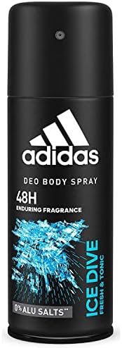Adidas Ice Dive Deodorant 5 Fl Oz / 150ml Spray Developed with Athletes & Cool Tech Fresh 24 Hour Boost