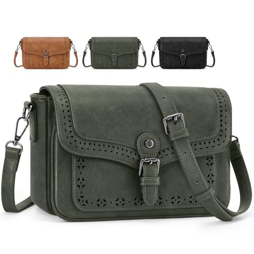 RAINSMORE Umhängetasche Damen Mittelgroß Handtasche Damen Vintage...