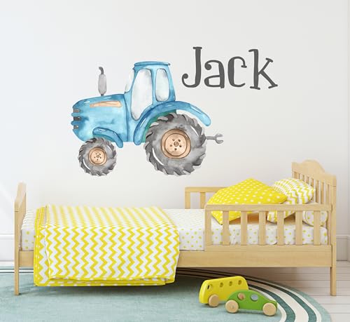 Vinilo decorativo tractor personalizado para niños miniatura 3