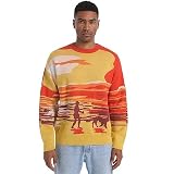 SINAR Men's Casual 100% Cotton Knit Sweater Loose Crew Neck Knitwear Winter Fashion Pullover Knitted