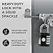 Padlock 4 Digit Combination Lock - for Gym School Locker, Outdoor Gate, Shed, Fence, and Storage - Weatherproof Metal - Keyless, Easy to Set, Resettable - Black