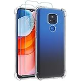 Osophter for Moto G Play 2021 Case with 2pcs Screen Protector Clear Transparent Reinforced Corners...