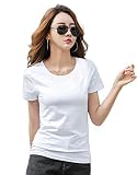 [コウエイストア] カットソー 半袖 Uネック&Vネック 2タイプ 綿Tシャツ レディース ホワイト Mサイズ Y3087-a-wh-m