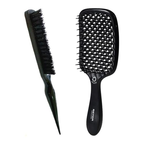 Beter - Pack 2 Cepillos Pelo Mujer: The Primer Brush Cepillo Desenredante Antitirones Resistente al Calor 180º + Cepillo Quick Volume para Crepar, Recogidos y Volumen, Ideal para coletas y Clean Look