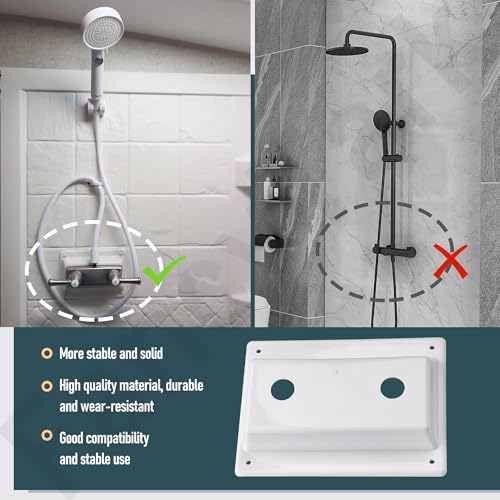 Image of RV Shower Faucet Bezel Stand Off Cover Plate - Durable ABS Bath Faucet Cover Replacement for Camper Trailer Motorhome, Prevents Leaking, Easy Installation (4 inch Hole Spacing)