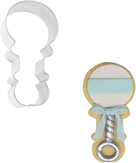 R&M Baby Rattle Cookie Cutter 3.5" - Stainless Steel