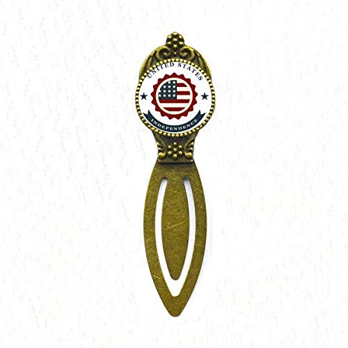 Marque-page USA Shield rétro en métal pour livre d'histoire et roman