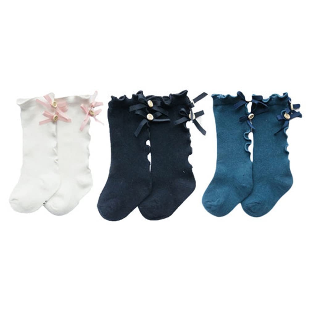3Pairs / Lotknee Skarpety dla dziewcząt Jesień Zima Dziewczyny Skarpety Prezent Girl Skarpety (Kolor: rozmiar: S 0to1years) (Color : B, Size : S 0to1 Years)
