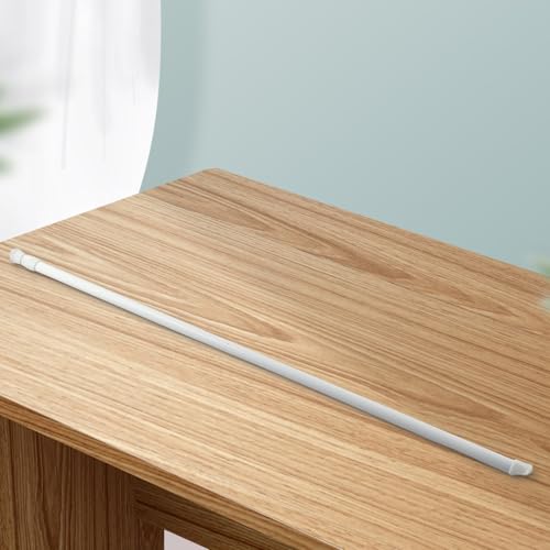 Miniatura 3 de Barra De Tensión Con Resorte, Extensible, Telescópica, Barra De Cortina Ajustable De Metal Blanco Para Baño, Cocina, Ventana, Armario, Sin Taladro, Fácil Montaje 60-110 Cm